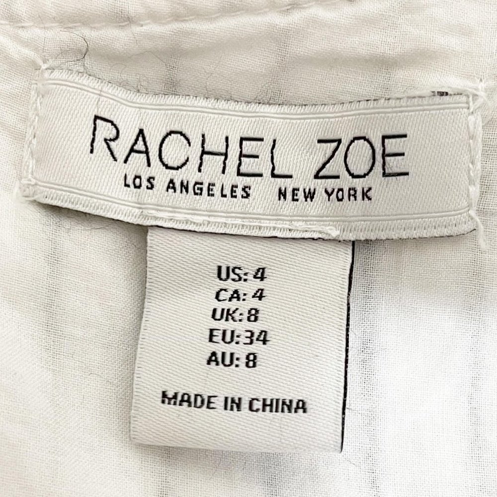 Rachel Zoe Size 4 White Striped Linen Blend Sleeveless Belted Dress - Picture 6 of 8